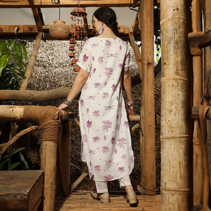 Dragonfly Palm Kurta With Trousers