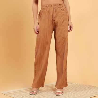 Textured Wrap Kurta With Trousers