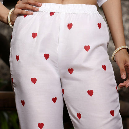 Hearts Kurta With Trousers And Dupatta