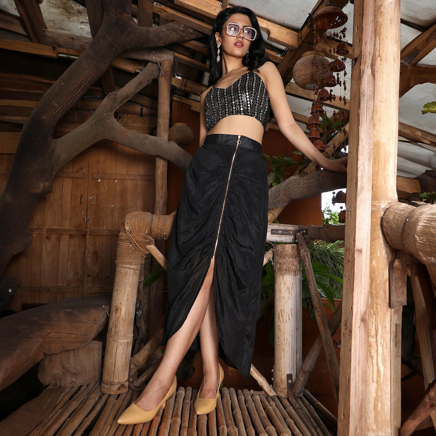 Embellished Draped Co-Ord Set