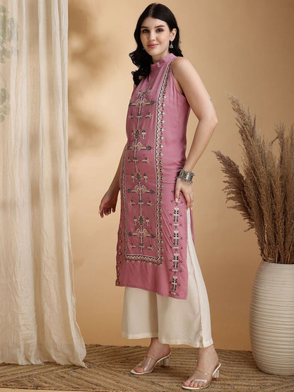 Floral Embroidered Tunic With Palazzo
