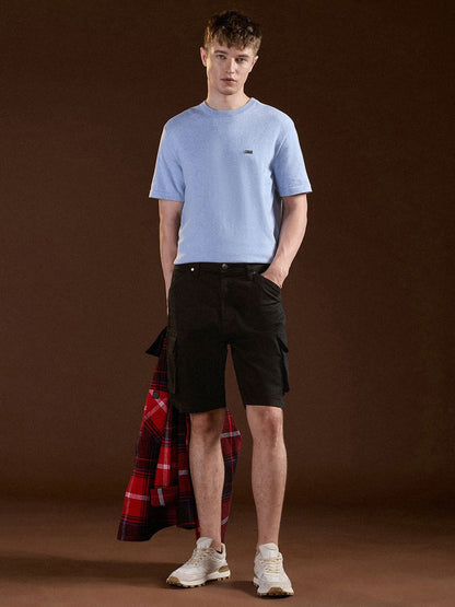 Men Cotton Solid Denim Shorts