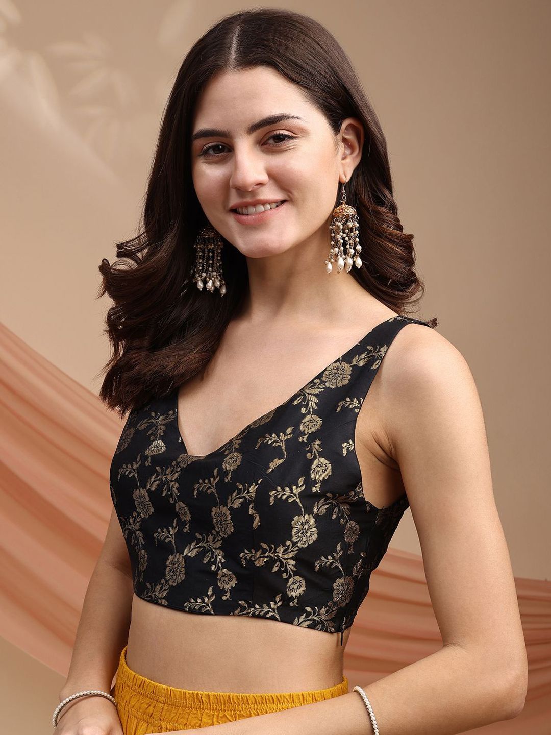 Woven Design Brocade Saree Blouse