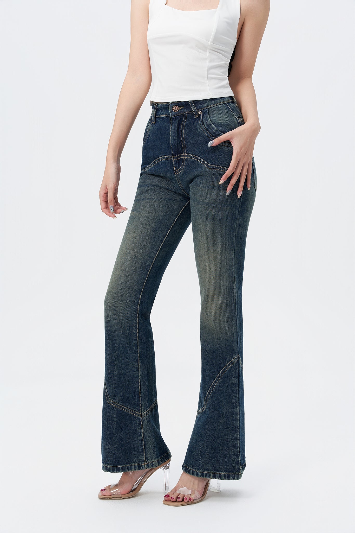 Retro Old School Flare Bootleg Jeans