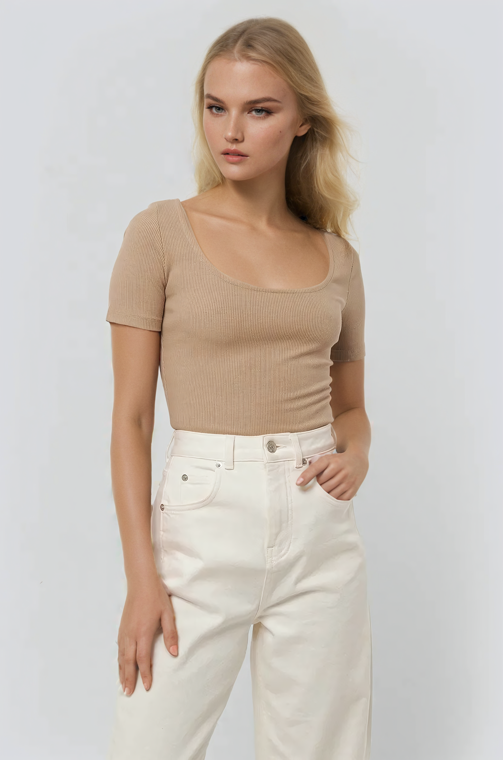 MWB Ribbed Short Sleeve Top