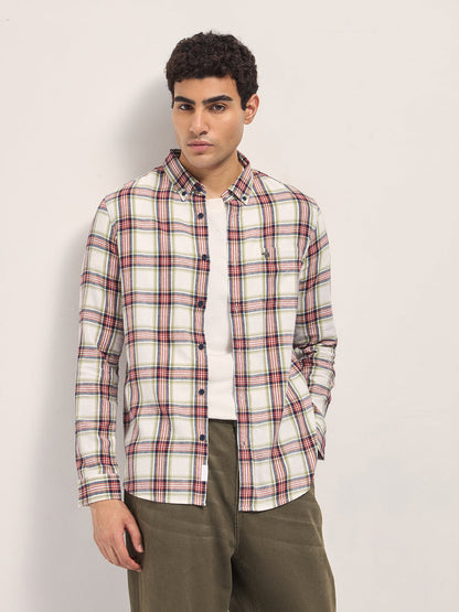 Multi-Color Tartan Check Slim Fit Casual Shirt