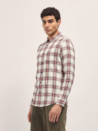 Multi-Color Tartan Check Slim Fit Casual Shirt