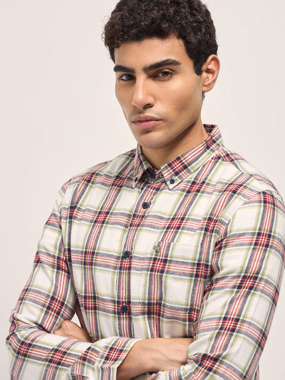 Multi-Color Tartan Check Slim Fit Casual Shirt