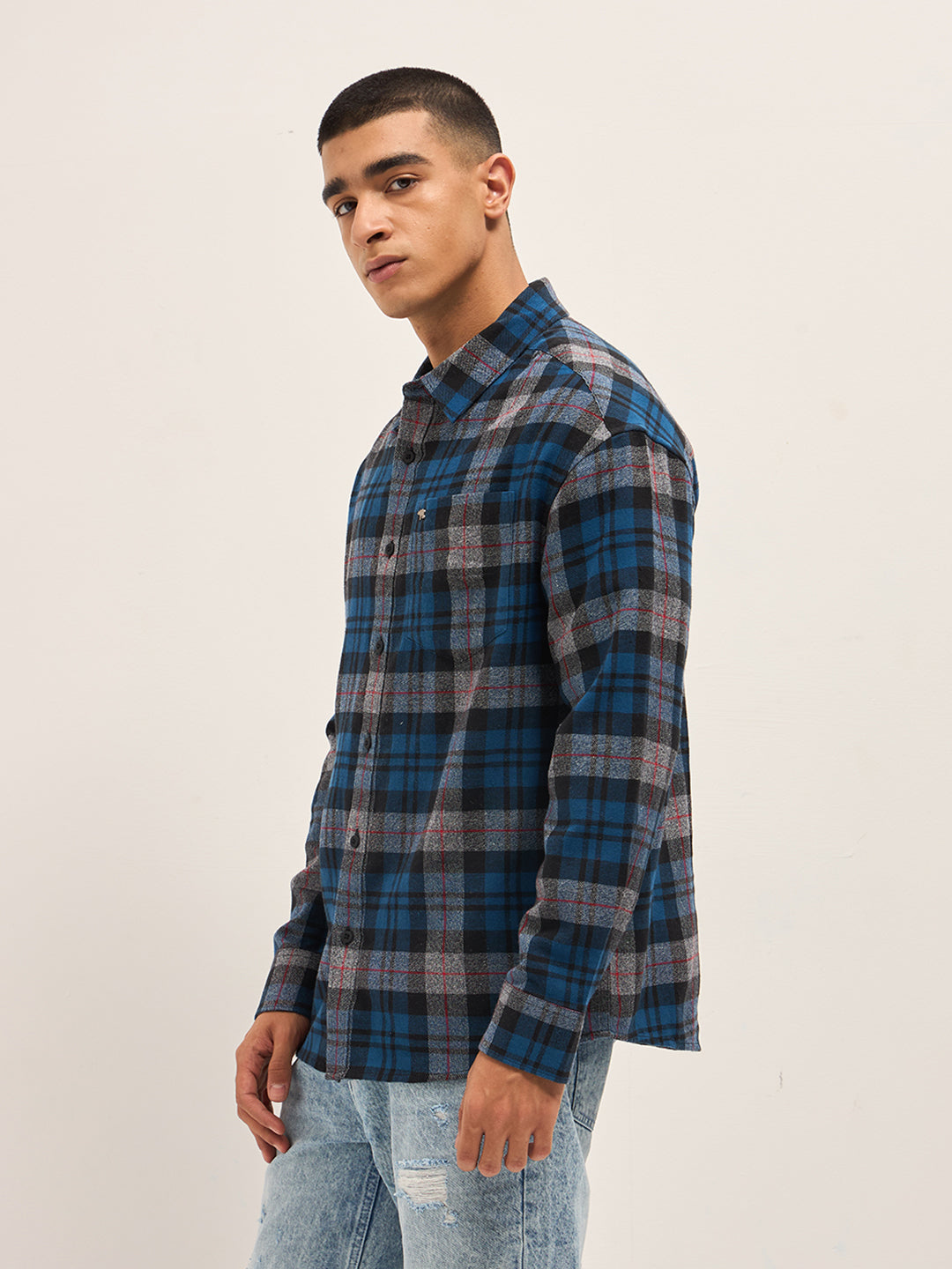 Multi-Color Checked Relax Fit Casual Shirt