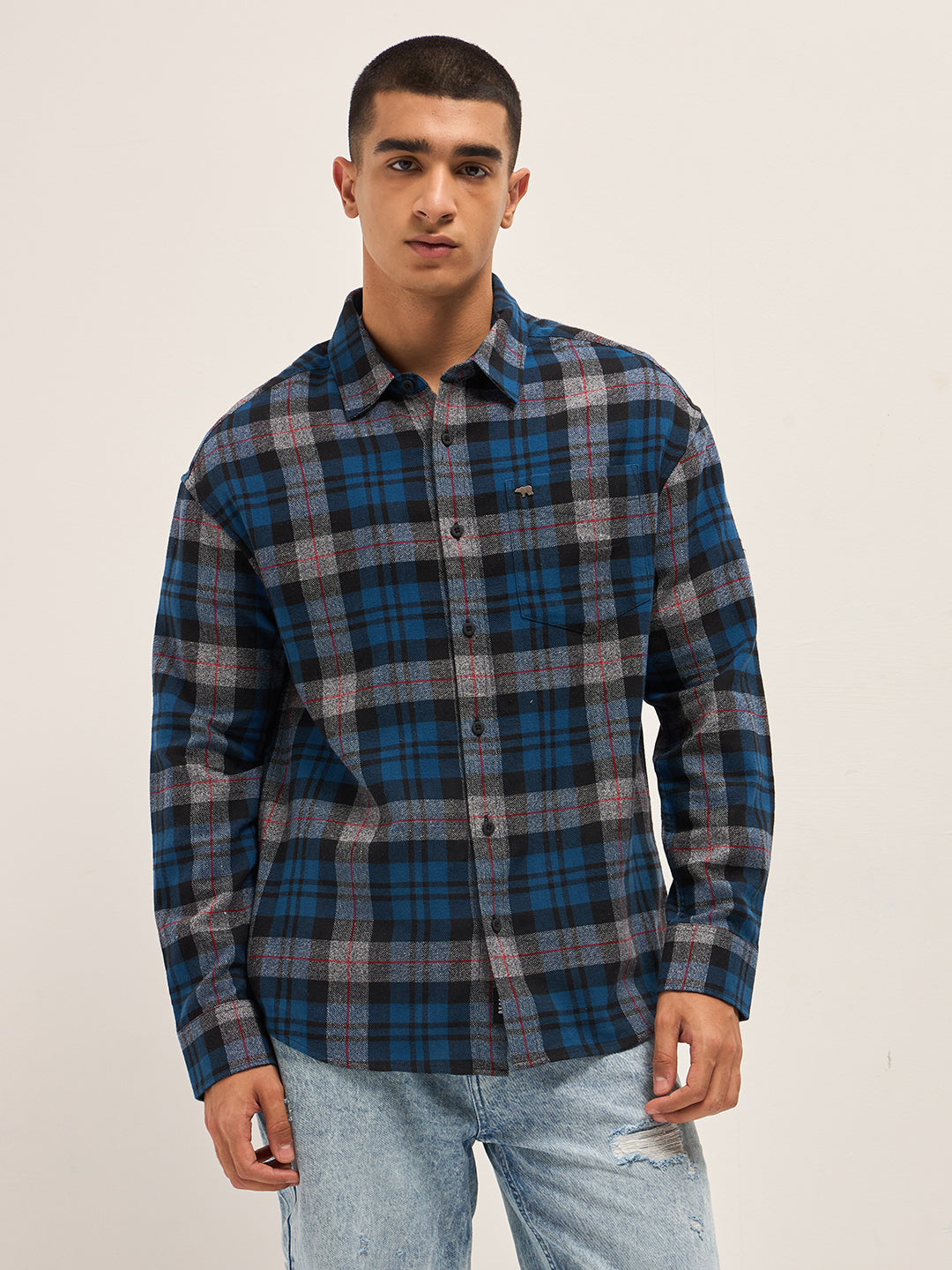 Multi-Color Checked Relax Fit Casual Shirt