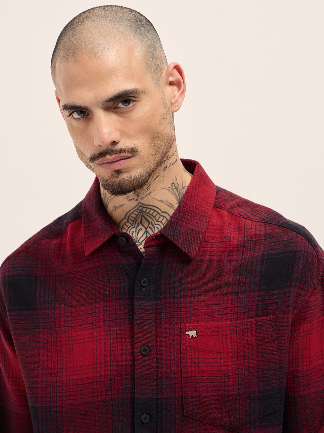 Red & Black Checked Relax Fit Casual Shirt