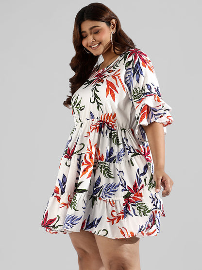 Floral Design Stylish Casual Dresses