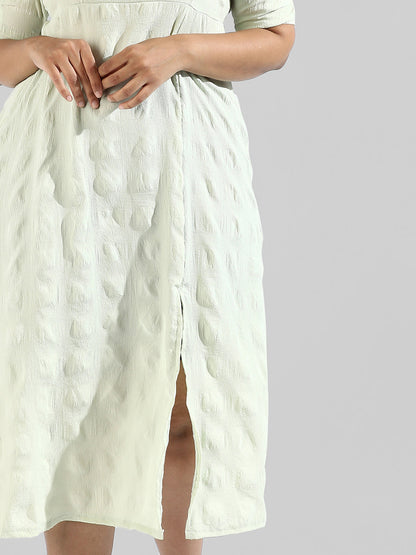 Solid Side Cut Design Stylish Casual Dress