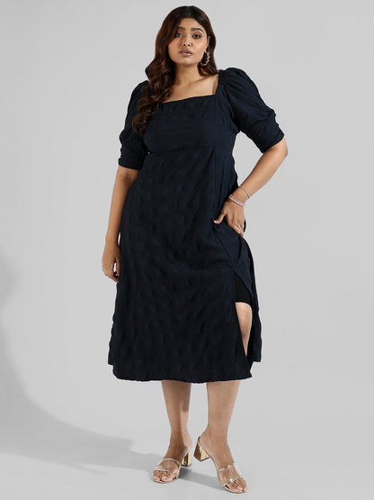 Solid Side Cut Design Stylish Casual Dresses