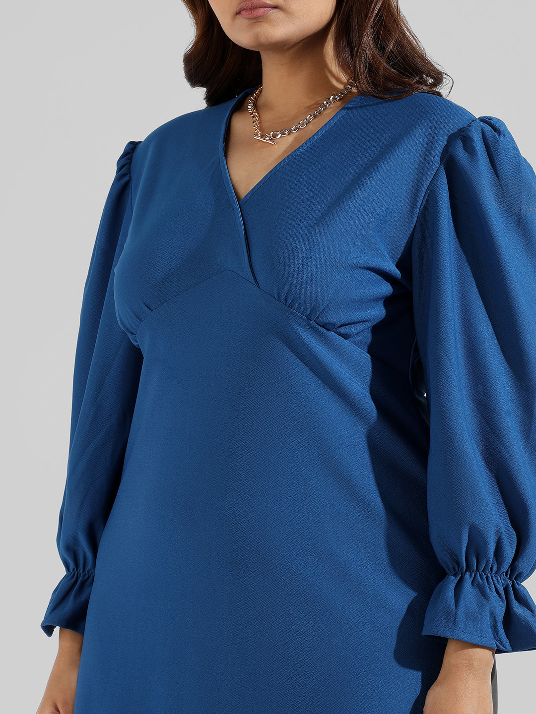 Solid Stylish Back Button Casual Dresses