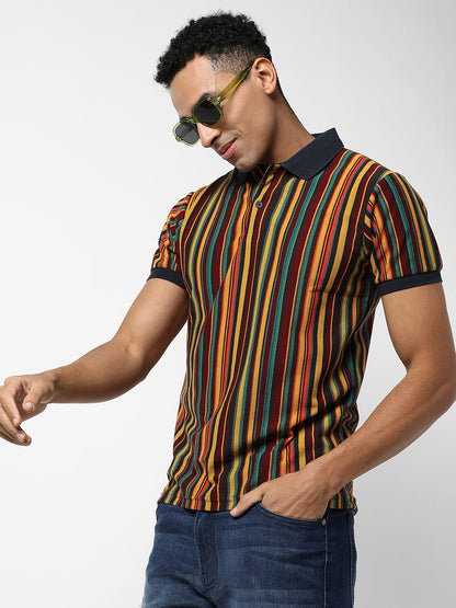 Candy Striped Polo T-Shirt