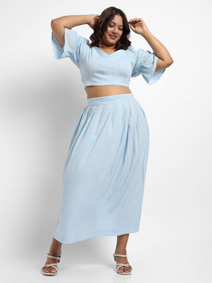 Light Blue Cropped Co-Ord Set