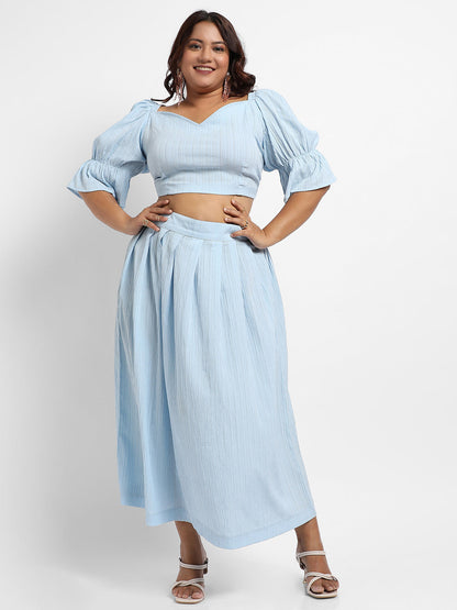 Light Blue Cropped Co-Ord Set
