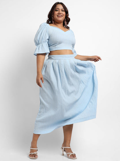 Light Blue Cropped Co-Ord Set