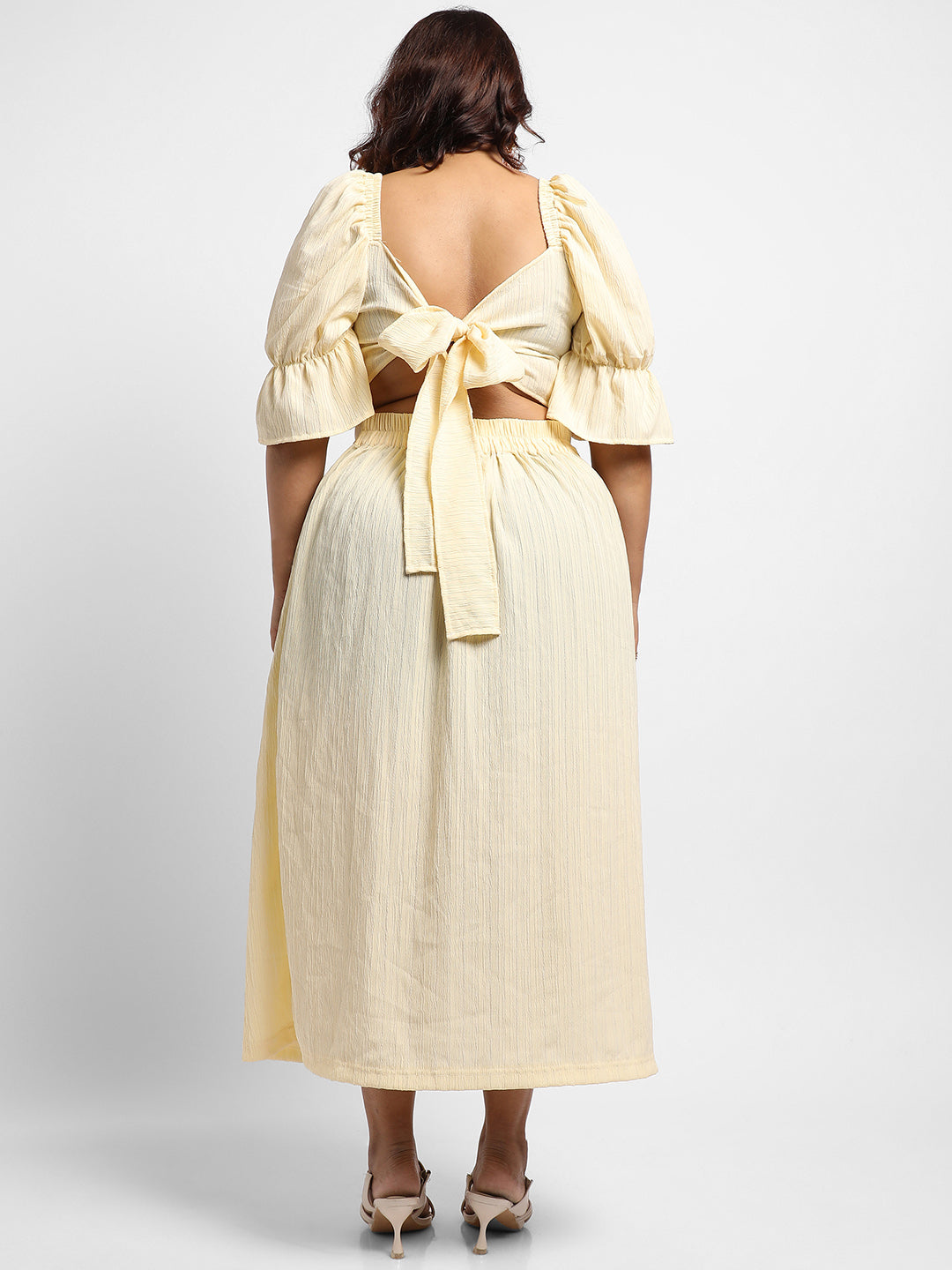 Light Yellow Cropped Co-Ord Set