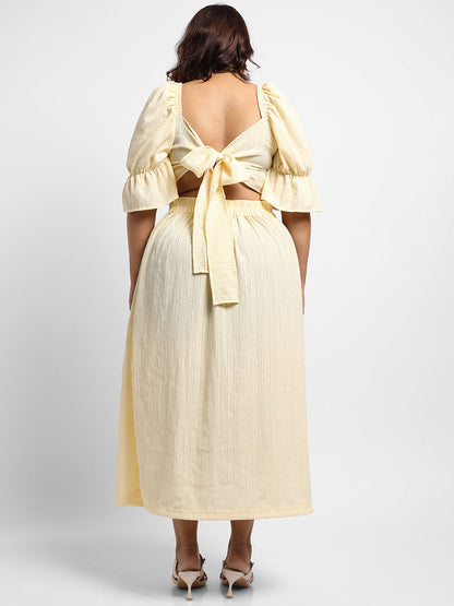 Light Yellow Cropped Co-Ord Set