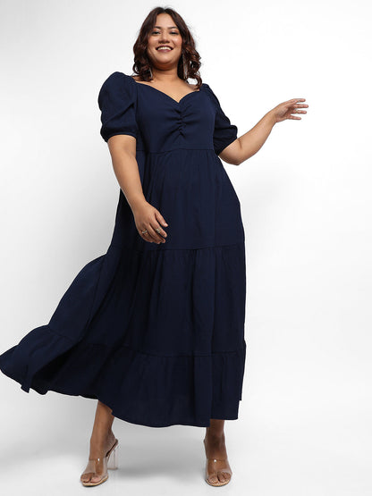 Midnight Blue Three-Tier Dress