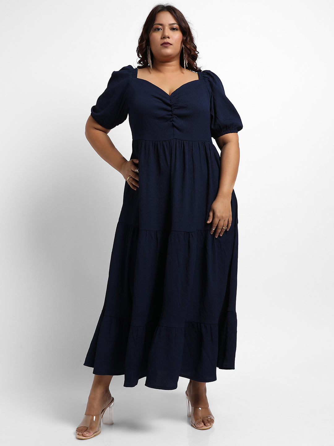 Midnight Blue Three-Tier Dress