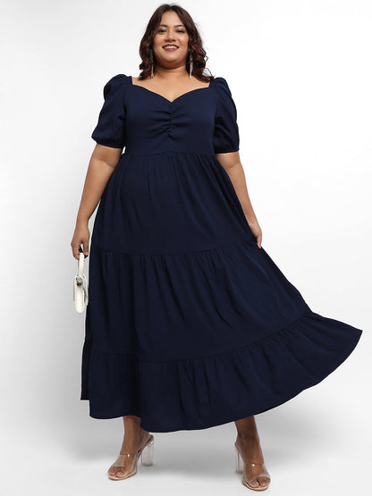 Midnight Blue Three-Tier Dress