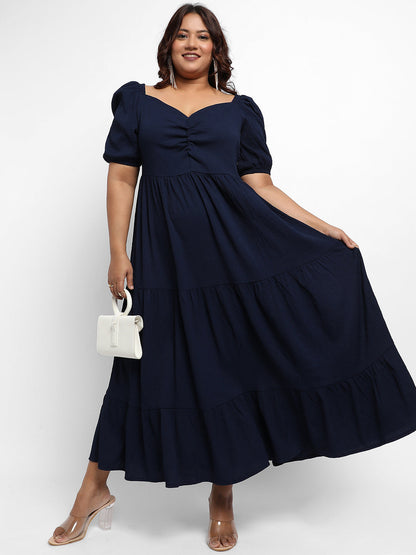 Midnight Blue Three-Tier Dress
