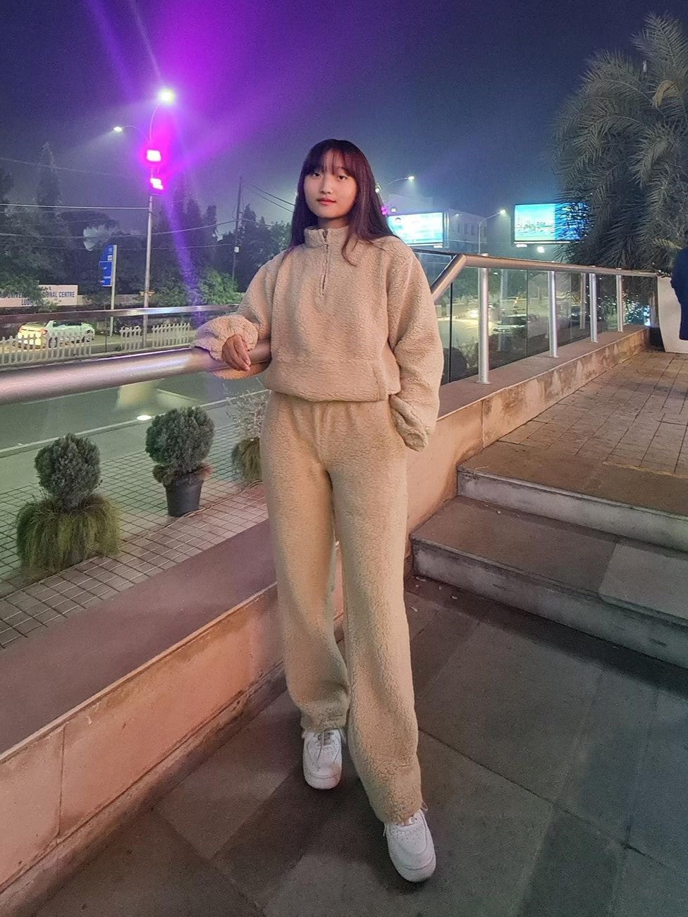 Teddy Fleece Co-ord Set - Beige