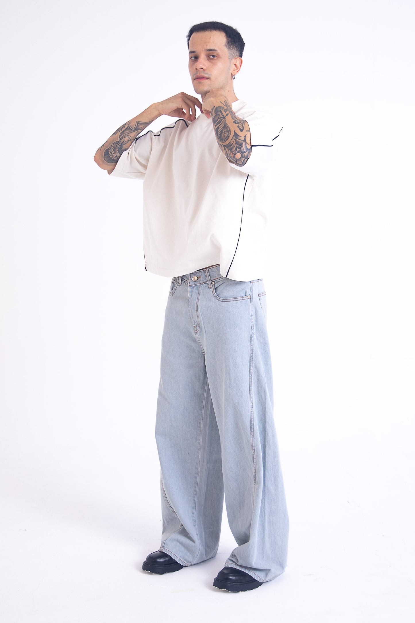 SuperBaggy Jeans: Contrast Grey