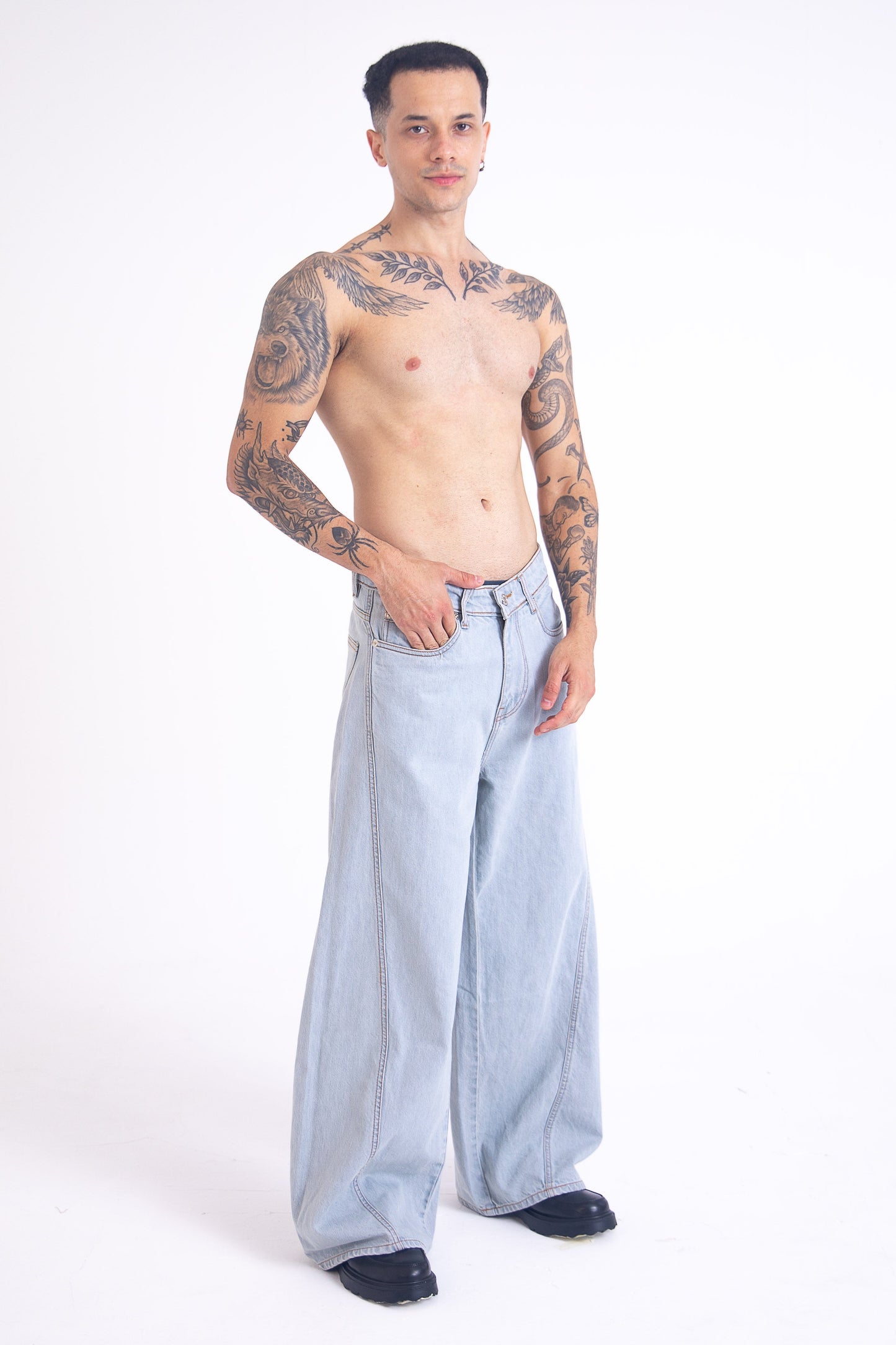 SuperBaggy Jeans: Contrast Grey