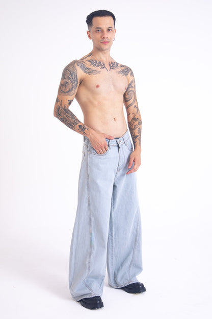 SuperBaggy Jeans: Contrast Grey