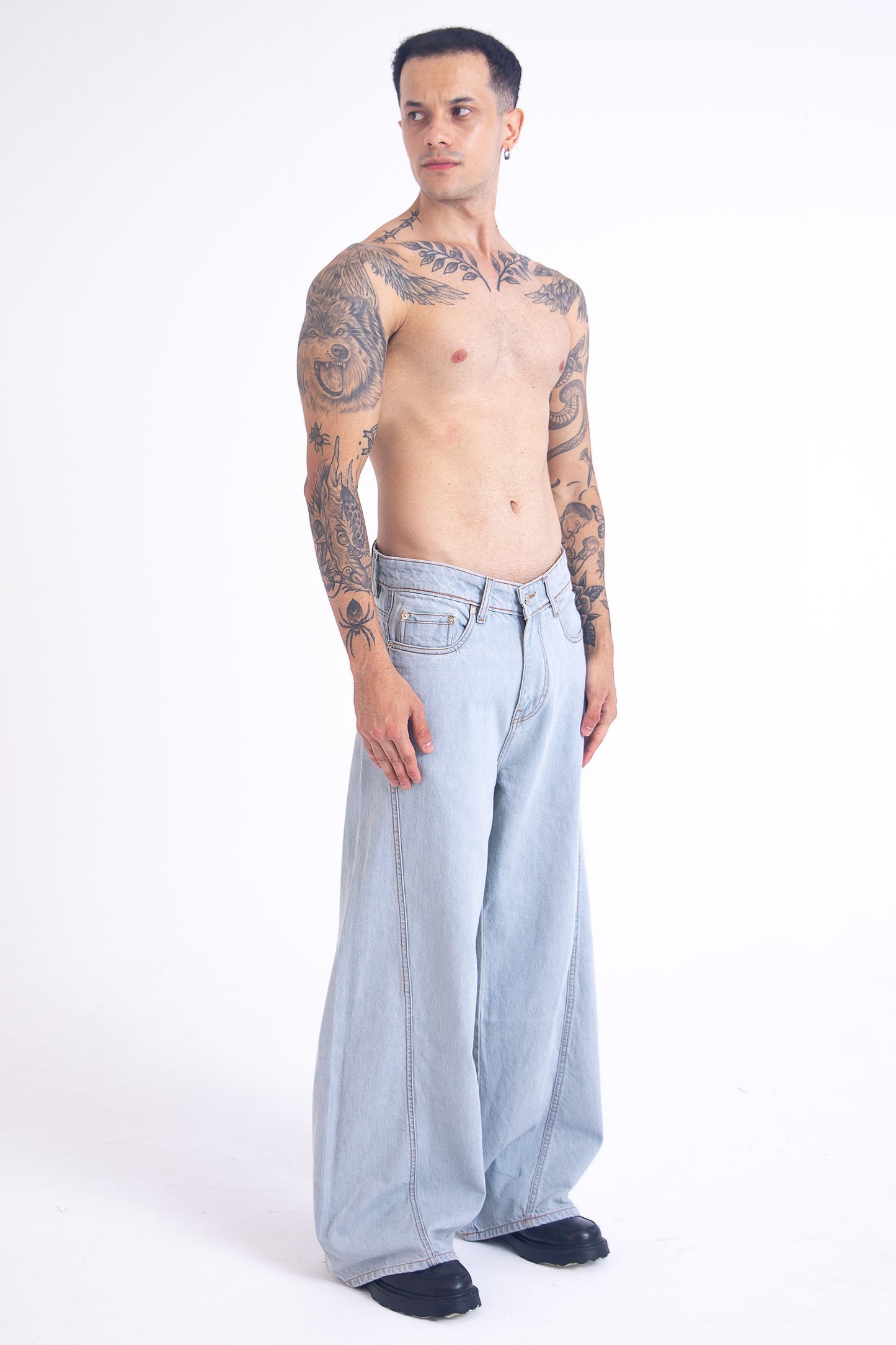SuperBaggy Jeans: Contrast Grey