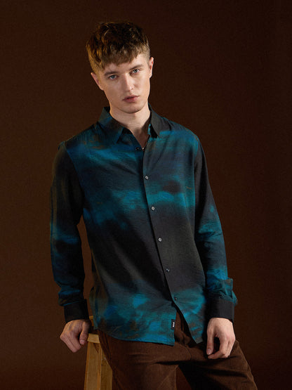 Multi-Color Digital Print Slim Fit Casual Shirt