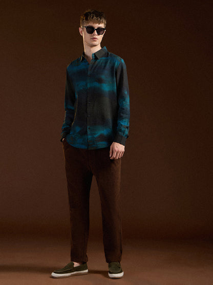 Multi-Color Digital Print Slim Fit Casual Shirt