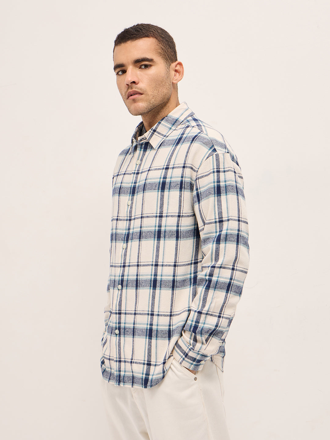 Multi-Color Checkered Relax Fit Flannel Overshirt