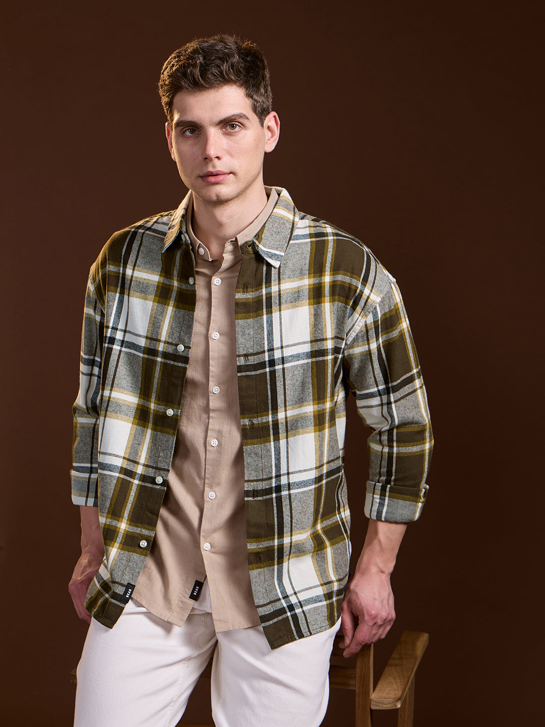 Multi-Color Flannel Checked Relax Fit Overshirt