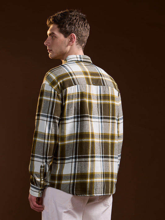 Multi-Color Flannel Checked Relax Fit Overshirt