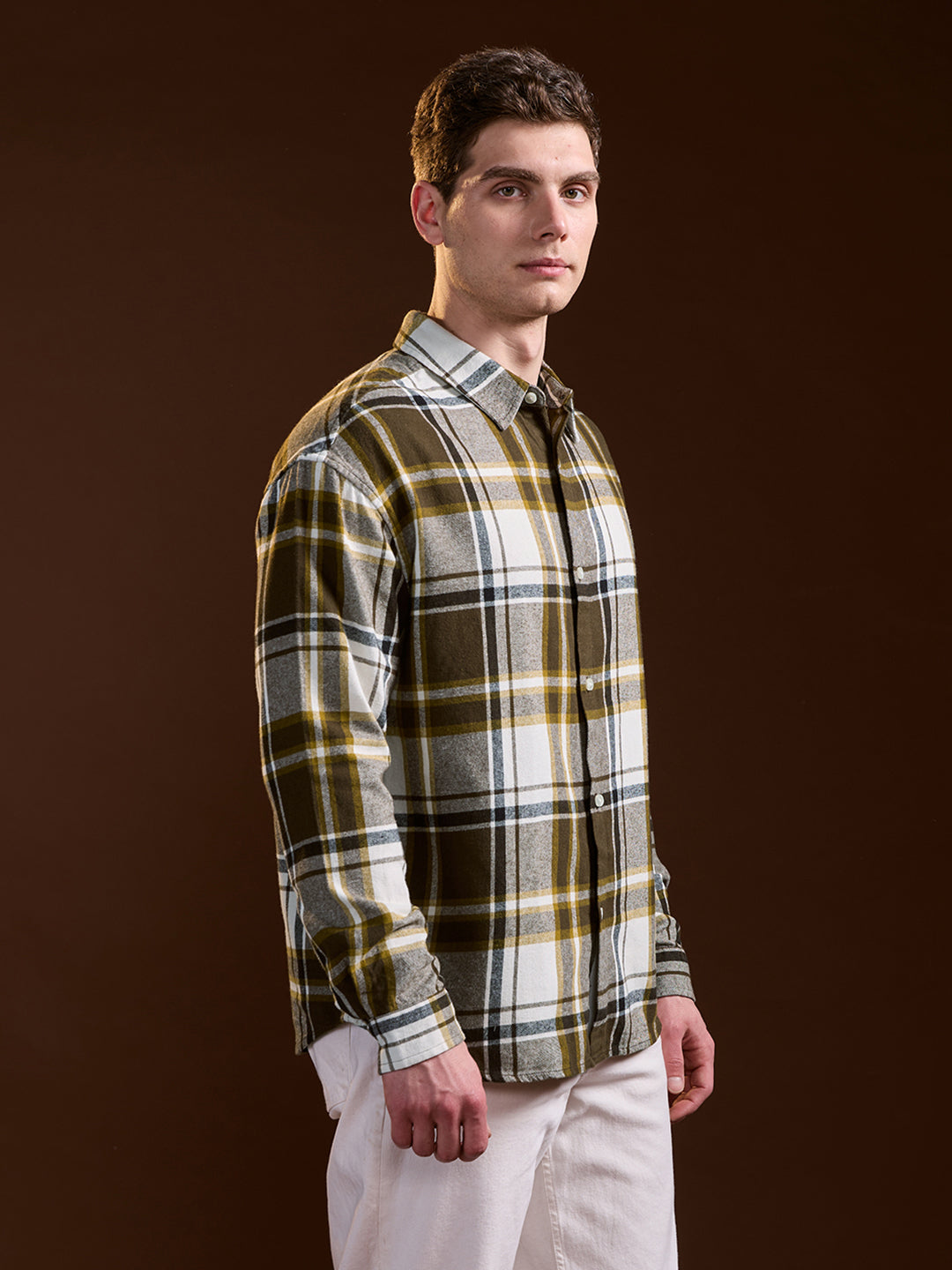 Multi-Color Flannel Checked Relax Fit Overshirt