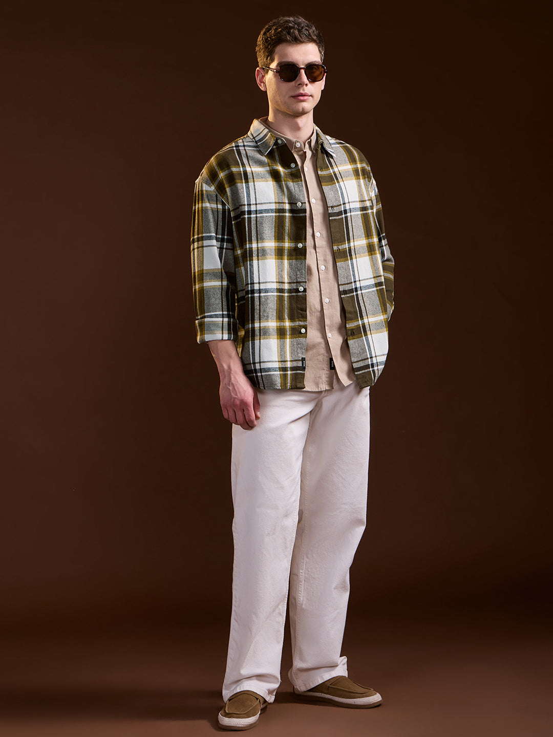 Multi-Color Flannel Checked Relax Fit Overshirt
