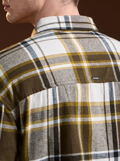 Multi-Color Flannel Checked Relax Fit Overshirt