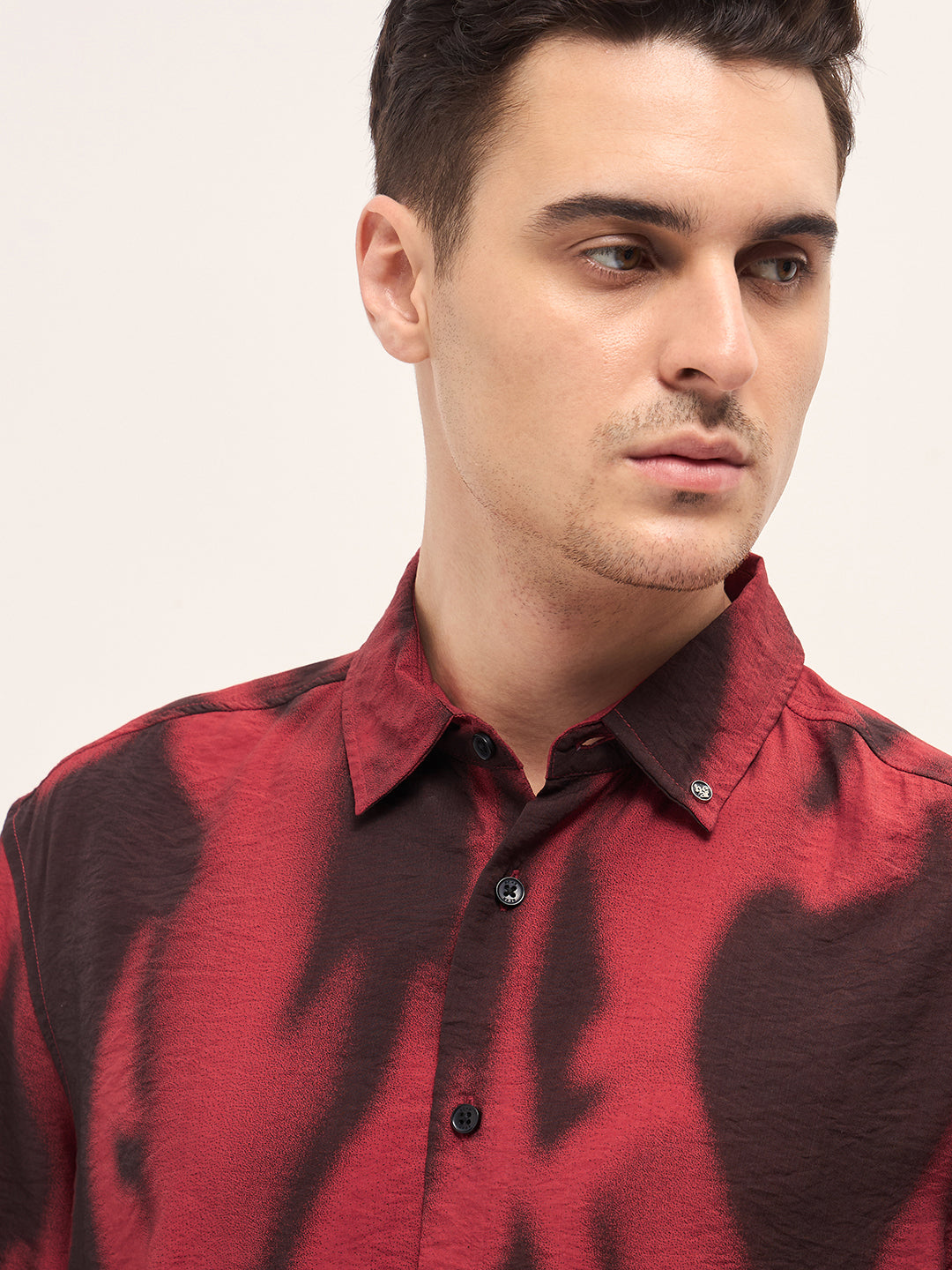 Red Digital Print Relax Fit Casual Shirt