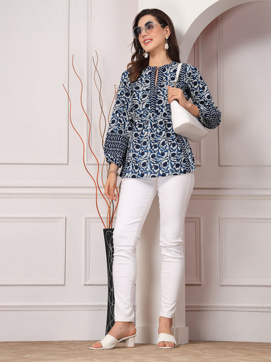 Stylum Women's Floral Printed Cotton Top (TOPVENUS)