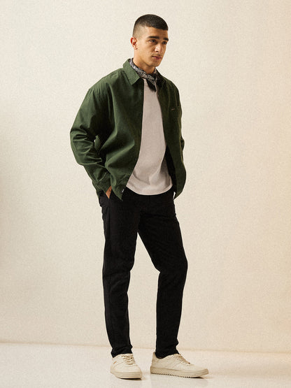 Black Solid Slim Fit Casual Chino Trouser