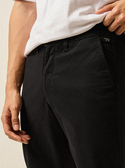 Black Solid Slim Fit Casual Chino Trouser