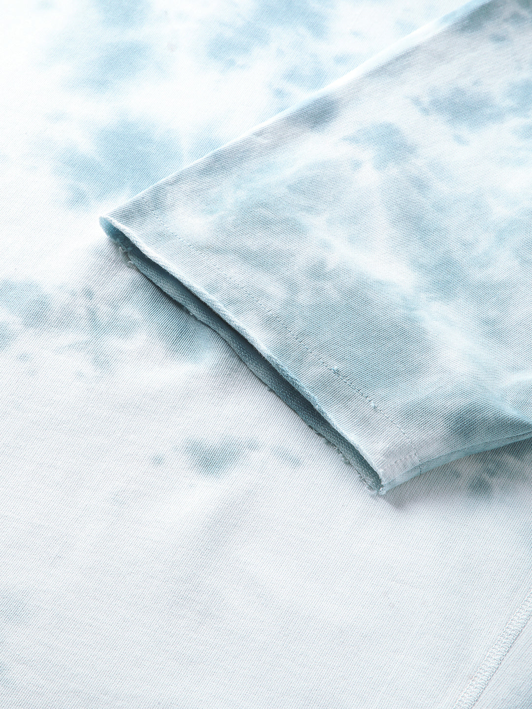 Men Blue Tie and Dye Oversized Fit Round Neck T-shirt