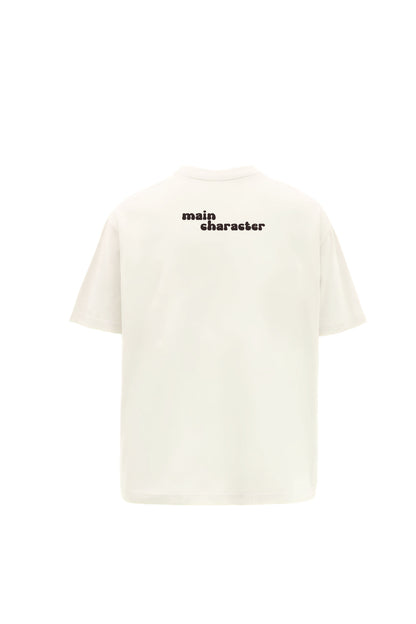 TV off Cream Oversized T-Shirt