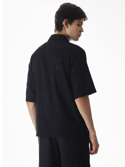 Men Semi Sheer Casual Oversized Shirt