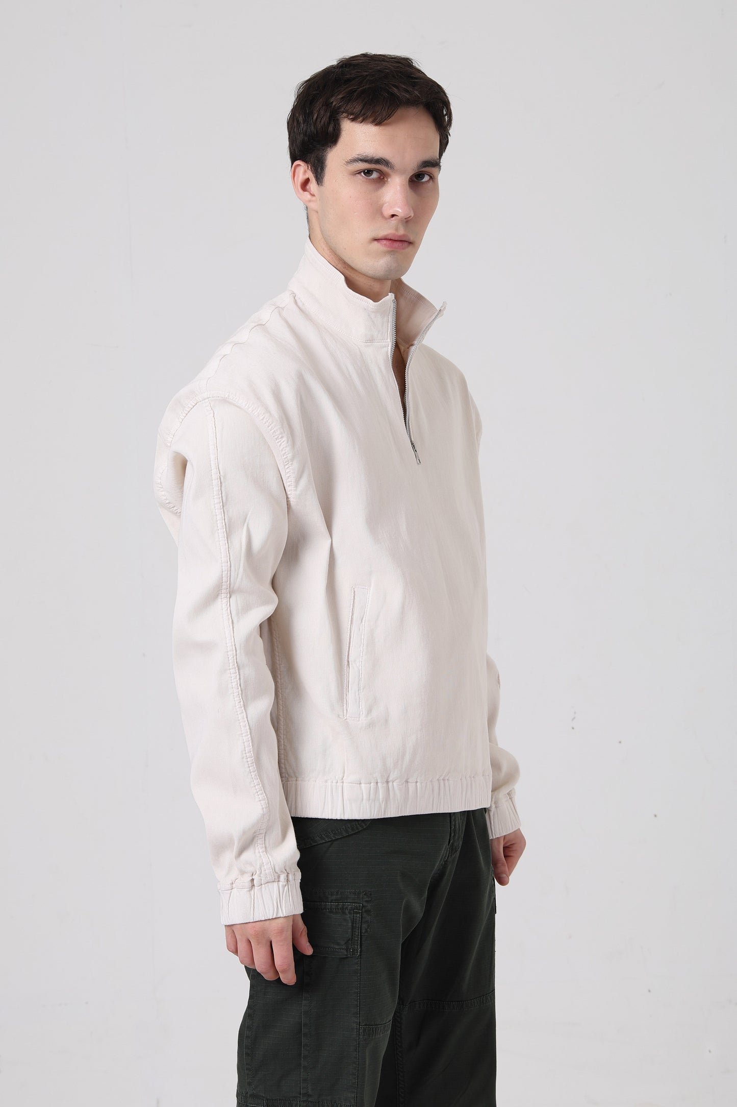 Corduroy Alpine Pullover- White